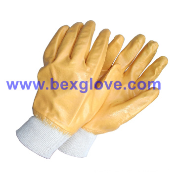 Cotton Glove. Yellow Nitrile, Full Coated